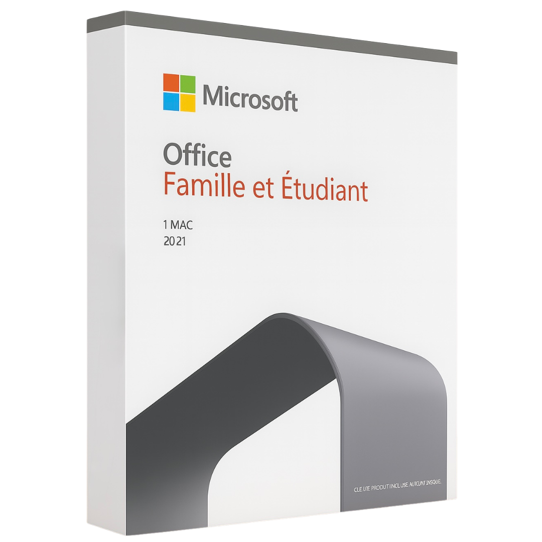 Clé Microsoft Office 2021 Famille et Étudiant – Version Mac – Licence officielle à vie – Word, Excel, PowerPoint inclus – Idéal pour étudiants et particuliers – Activation rapide