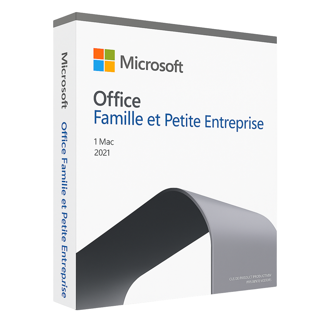 Clé Microsoft Office 2021 Famille et Petite Entreprise – Version Mac – Licence officielle à vie – Word, Excel, PowerPoint, Outlook inclus – Idéal pour usage professionnel – Activation rapide