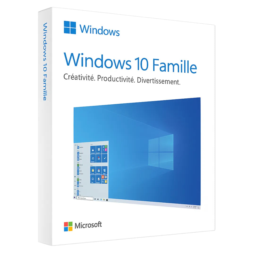 Windows 10 Famille 32/64 bits – Licence officielle Microsoft, version Home, clé numérique pour PC, activation immédiate